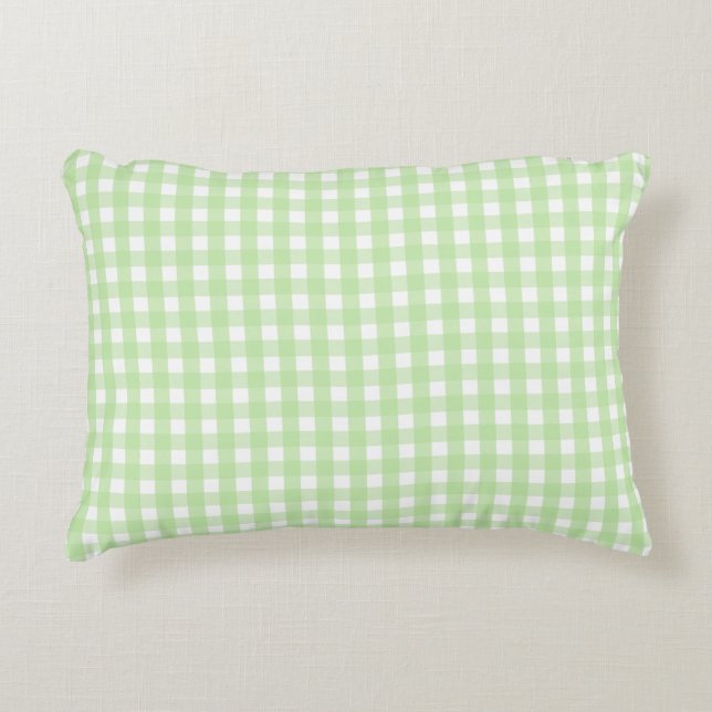 Almofada Decorativa Pastel Green Gingham Pattern (Frente)