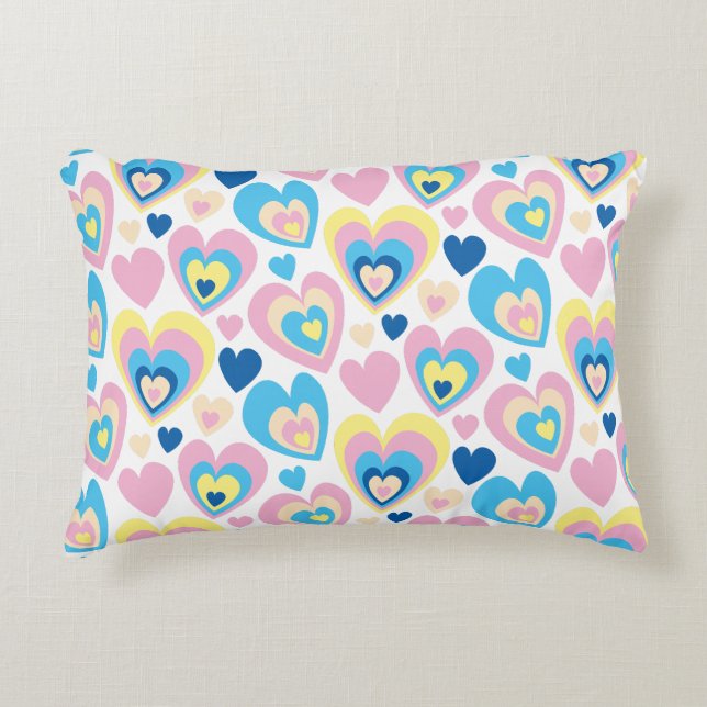 Almofada Decorativa Pastel Hearts. (Frente)