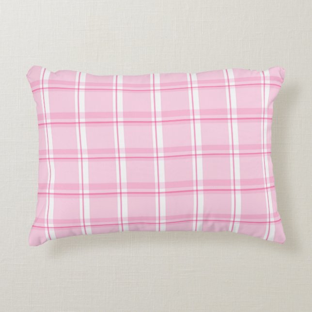 Almofada Decorativa Pastel Pink Checkered (Frente)