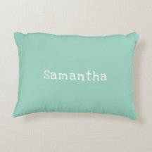 Pastel Teal Green Stripe Name