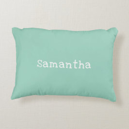 Almofada Decorativa Pastel Teal Green Stripe Name