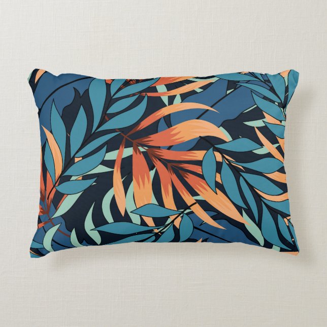 Almofada Decorativa Pastel Tropical Abstrato Botânica (Frente)