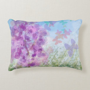 Almofada Decorativa Pastel Watercolor Butterfly Floral