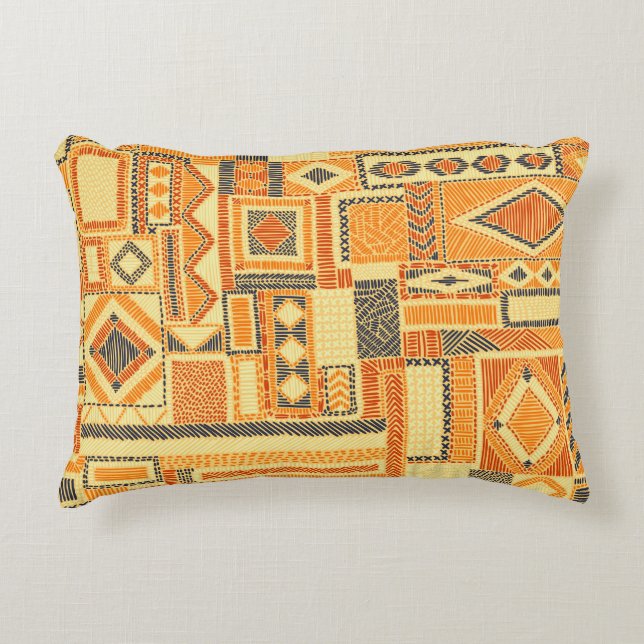 Almofada Decorativa Patchwork da Boêmia bordada - padrão perfeito (Frente)