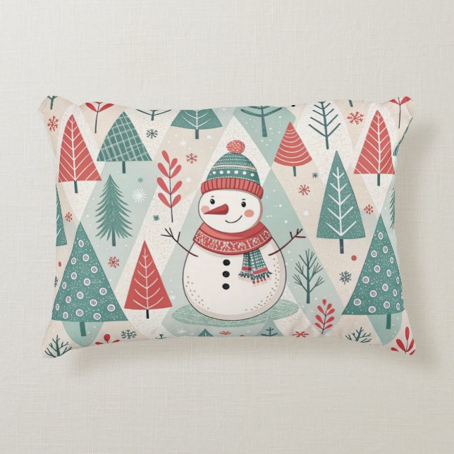 Almofada Decorativa Pattern Scandinavian Snowman (Frente)