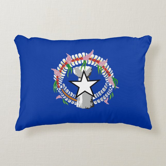 Almofada Decorativa pavilhão das Ilhas Mariana norte (Frente)