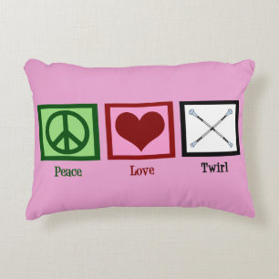 Almofada Decorativa Paz Amor Baton Twirl