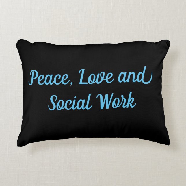 Almofada Decorativa Paz, Amor e Trabalho Social (Frente)