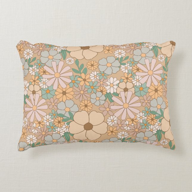 Almofada Decorativa Peach Orange Floral (Frente)