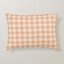Peach White Checkered Gingham Patterno