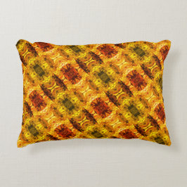 Almofada Decorativa Peças amarelas avermelhadas e formas geradoras
