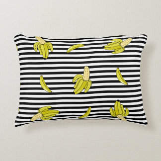Almofada Decorativa Pedaços de bananas de cartoon: estilo retrô.