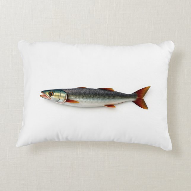 Almofada Decorativa Peixe snoek em um fundo branco simples (Verso)