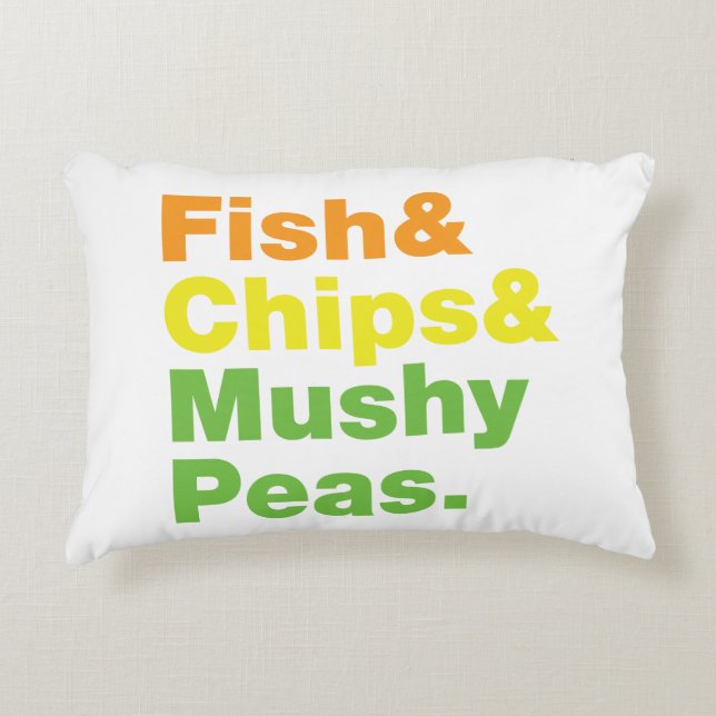 Almofada Decorativa Peixes e Chips e Ervilhas Mushy. (Frente)
