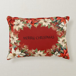 Almofada Decorativa Pelas Poinsettias de Natal Personalizadas
