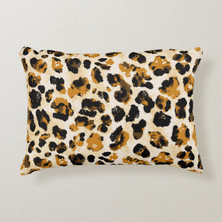 Almofada Decorativa Pele-leopardo de aquarela, gradiente de coloração 