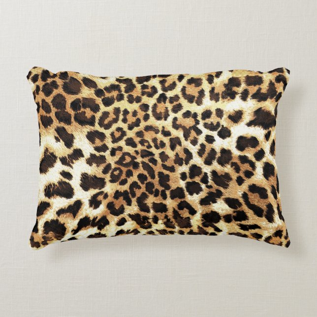 Almofada Decorativa Pele-leopardo, design de padrão uniforme. (Frente)