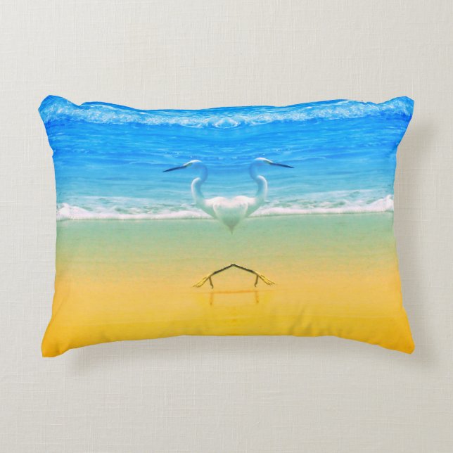 Almofada Decorativa Pelicans Love On The Beach  (Frente)