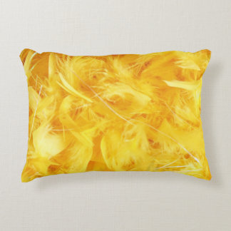 Almofada Decorativa Penas Amarelas Brilhantes