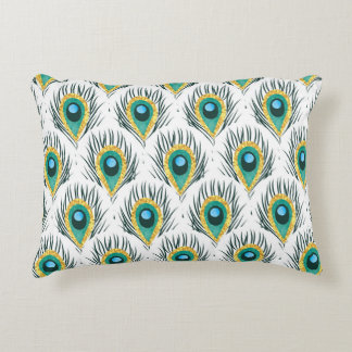 Almofada Decorativa Penas de pavão: fundo sem soldadura vintage.