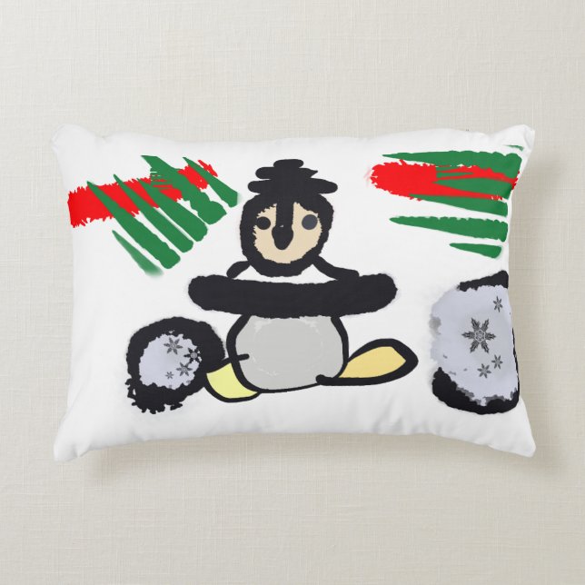 Almofada Decorativa Penguin rock Christmas  (Frente)