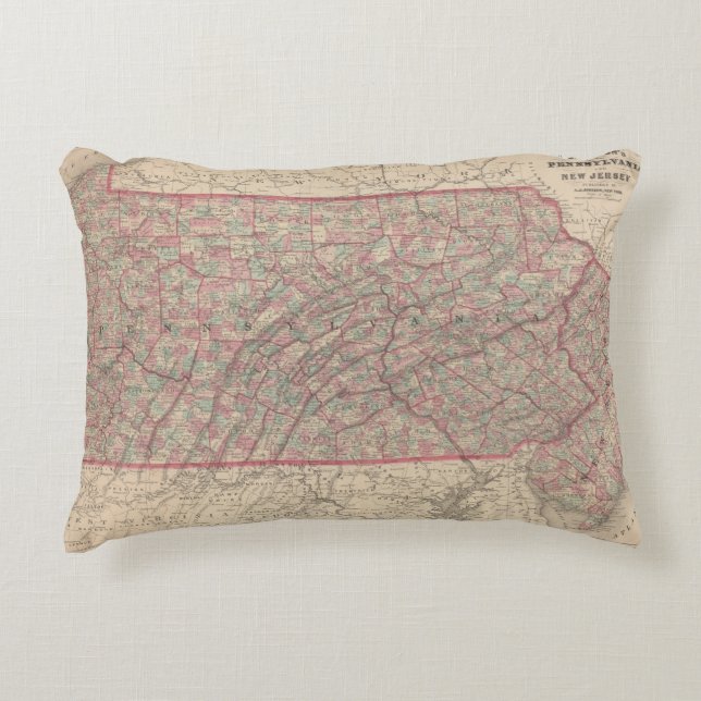 Almofada Decorativa Pensilvânia e New-jersey 2 (Frente)