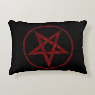 Almofada Decorativa Pentagrama do diabo vermelho