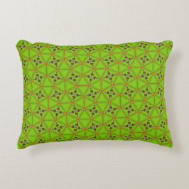 Almofada Decorativa Penteado Floral Geométrico Verde de Travesseiro