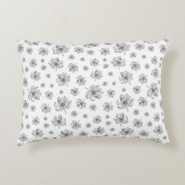 Almofada Decorativa Peônias gráficas.