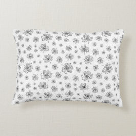 Almofada Decorativa Peônias gráficas.