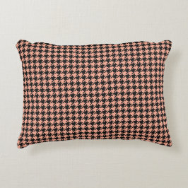 Almofada Decorativa Pepita Clássica Houndstooth Peach Preto