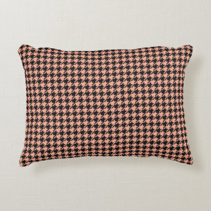 Almofada Decorativa Pepita Clássica Houndstooth Peach Preto