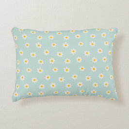 Almofada Decorativa Pequenas Margaridas - azul turquesa suave