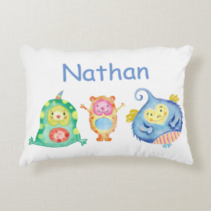 Almofada Decorativa Pequenos Monstros Personalizados de Cores Aquátic