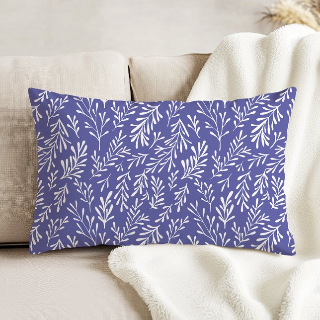 Almofada Decorativa Periwinkle Whimsical Foliage Pattern (Criador carregado)