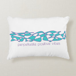 Almofada Decorativa Perpetuar Vibrações Positivas Azul-turquesa e Roxo