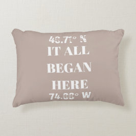 Almofada Decorativa Personalizado Começou Coordenadas