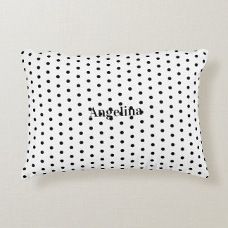 Almofada Decorativa Personalizado Moderno Preto e Branco com Bolinhas 