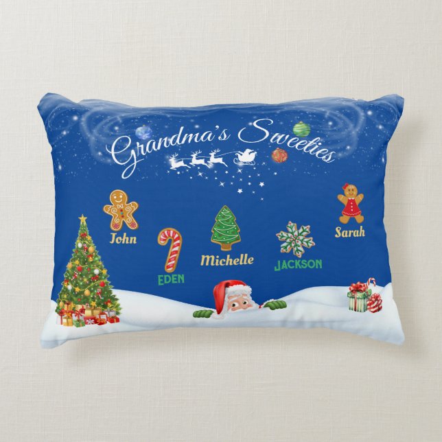 Almofada Decorativa Personalizado Natal 5 Nomes Docinhos da vovó (Frente)