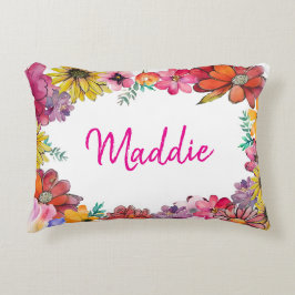 Almofada Decorativa Personalize JOY Happy, fronteira florida