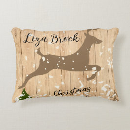 Almofada Decorativa Personalized doe Christmas bauble wooden backgroun