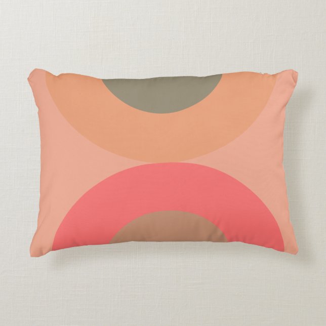 Almofada Decorativa Pêssego Moderno do Século médio e Oliva (Frente)