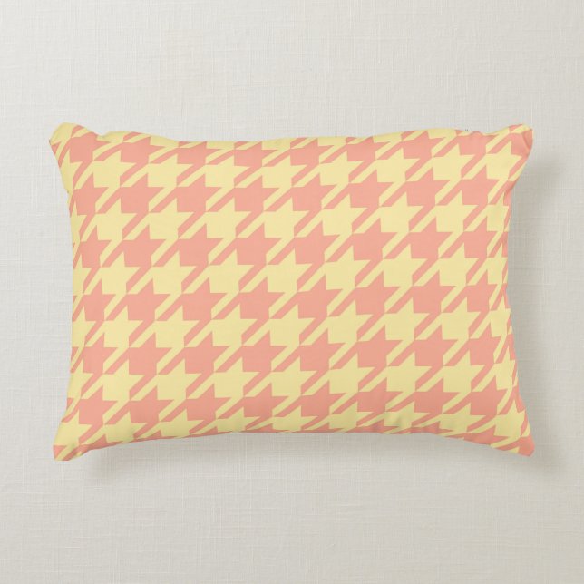 Almofada Decorativa Pessel amarelo-pinhal Pepita Houndstooth (Frente)