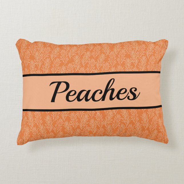 Almofada Decorativa Pet Personalizado Botânico Laranja-Cinto (Frente)