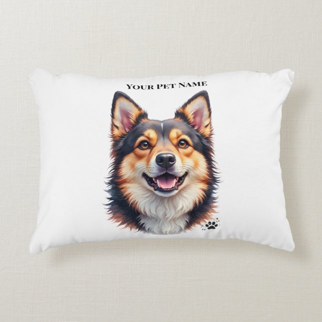 Almofada Decorativa Pet’s Simple Modern Name & Photo Custom Design (Frente)