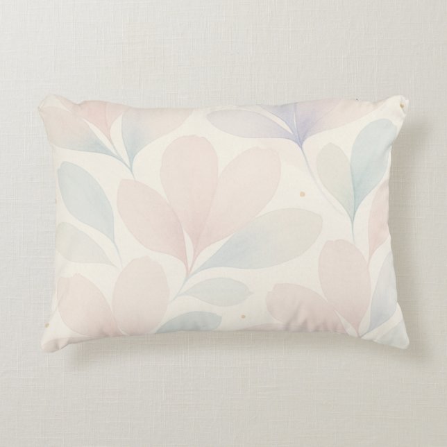 Almofada Decorativa Petais Sussuros - Fluxo Floral de Pastel Suave (Frente)