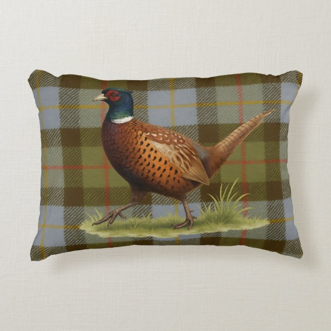 Almofada Decorativa Pheasant on Tartan / Tweed Cushion Home Decor (Frente)