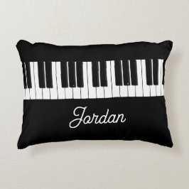 Almofada Decorativa Piano Keyboard Pianist Travesseiro com Nome
