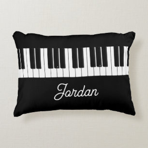 Almofada Decorativa Piano Keyboard Pianist Travesseiro com Nome
