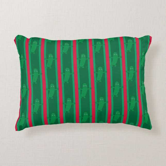 Almofada Decorativa Picles de Natal Divertido e Rico (Frente)
